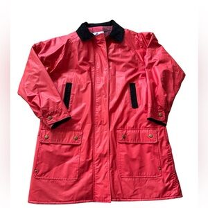 Vintage Misty Harbor PVC Flannel Lined Corduroy Collar Rain Jacket Size Large